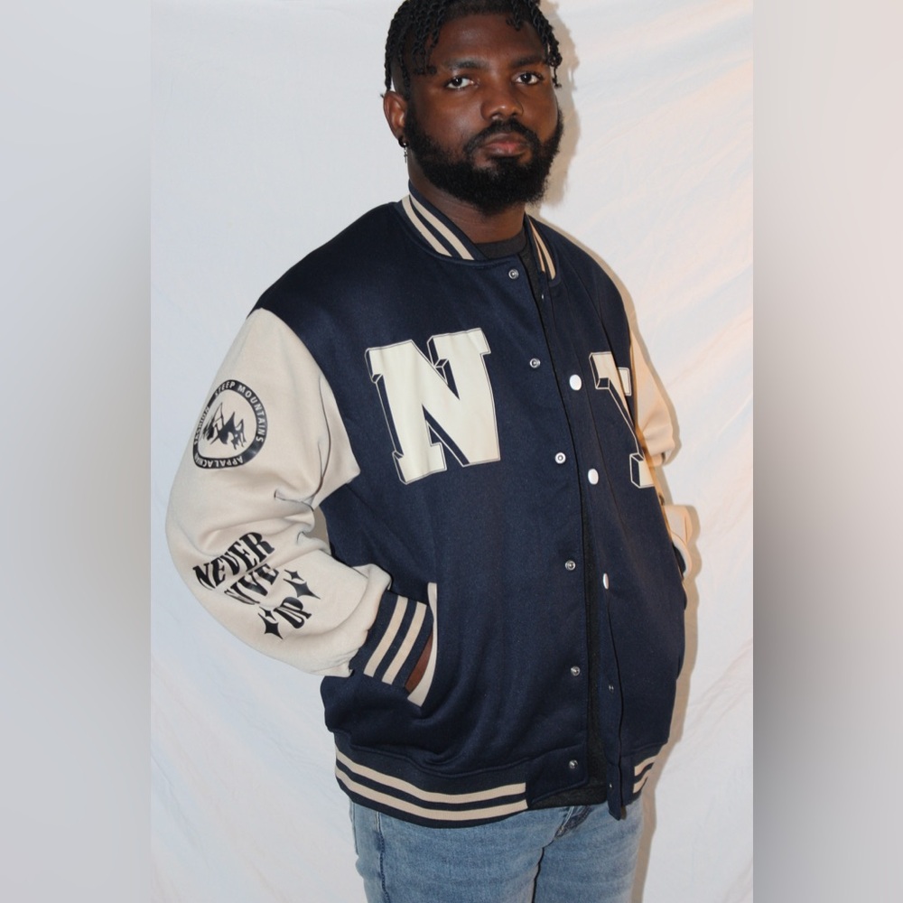 Navy and Cream Varsity Jacket